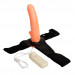 Страпон с вибро Multi-speed Rotation Harness Flesh, 18 см