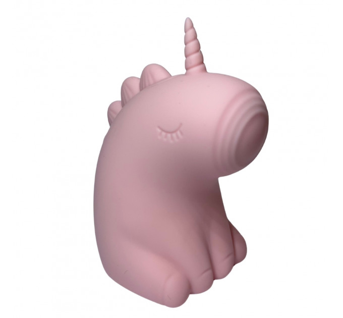 Стимулятор клитора с пульсацией UNIVIBE Единорог, 5 режимов, розовый