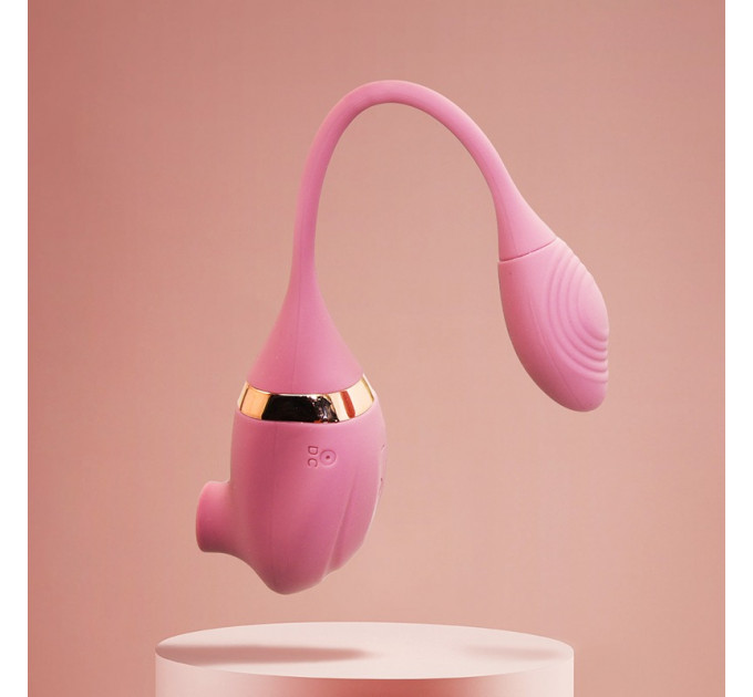 Вакуумний вібратор з відростком для точки G Sweet Em, 7 режимів, темно-рожевий