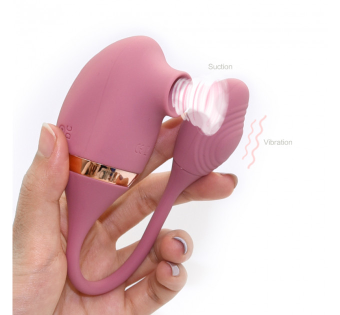 Вакуумний вібратор з відростком для точки G Sweet Em, 7 режимів, темно-рожевий