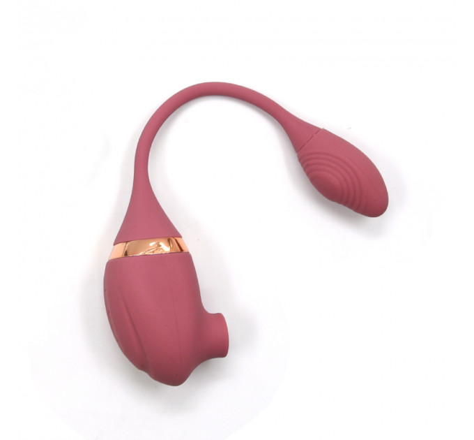 Вакуумний вібратор з відростком для точки G Sweet Em, 7 режимів, темно-рожевий