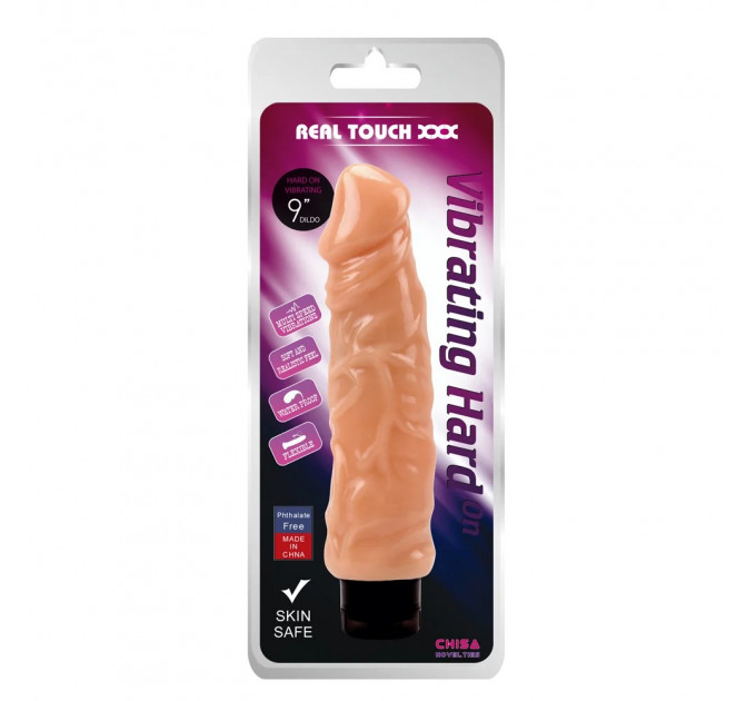 Вібратор реалістичний великого розміру Chisa Real Touch XXX Vibration Hard On, бежевий