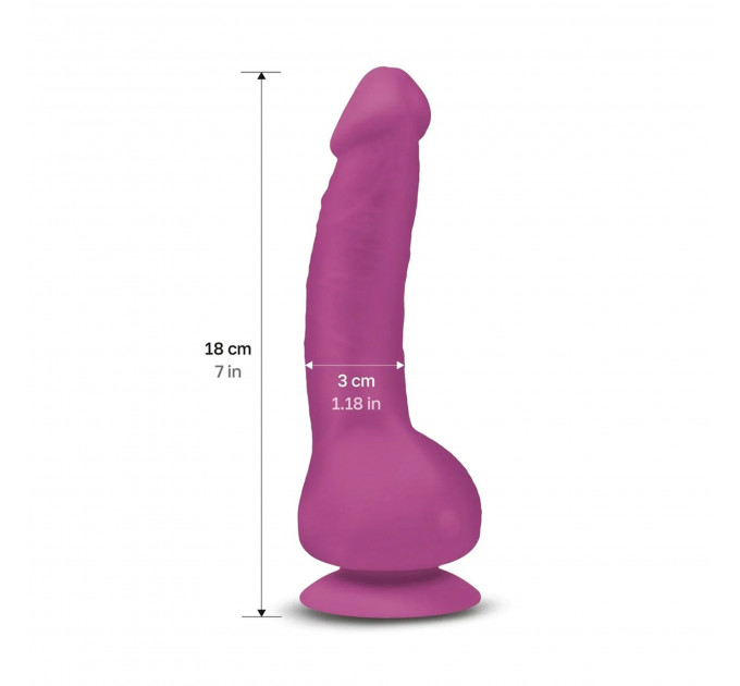 Вибратор реалистичный на присоске Greal Mini Gvibe, фиолетовый, 18 х 3 см