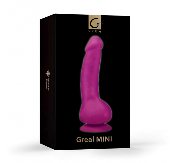 Вибратор реалистичный на присоске Greal Mini Gvibe, фиолетовый, 18 х 3 см