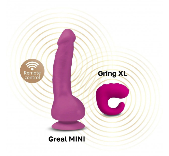 Вибратор реалистичный на присоске Greal Mini Gvibe, фиолетовый, 18 х 3 см