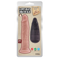 Вібратор реалістичний з присоскою Chisa T-skin ReaL, на пульті, бежевий, 21.4 х 4 см