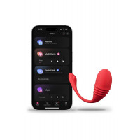 Виброяйцо с поступательными движениями Lovense Vulse и управлением через приложение, красное