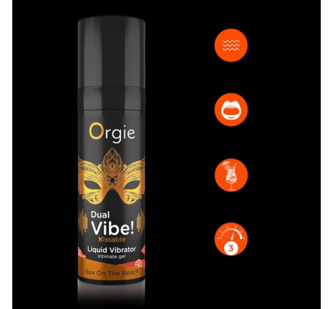 Жидкий вибратор коктейль СЕКС НА ПЛЯЖЕ DUAL VIBE!, 15 мл Orgie (Бразилия-Португалия)