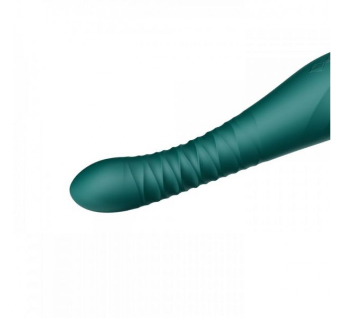 Вибромассажер с фрикциями и управлением со смартфона ZALO KING, Turquoise Green