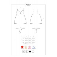 Бебидолл Obsessive Rosalyne babydoll & thong red L/XL