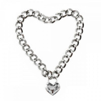 Ошейник c замком в виде сердца DS Fetish Heart, Silver