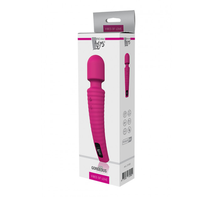Вибромассажер микрофон с изогнутой ручкой Dream toys Gorgeus Magenta, розовый