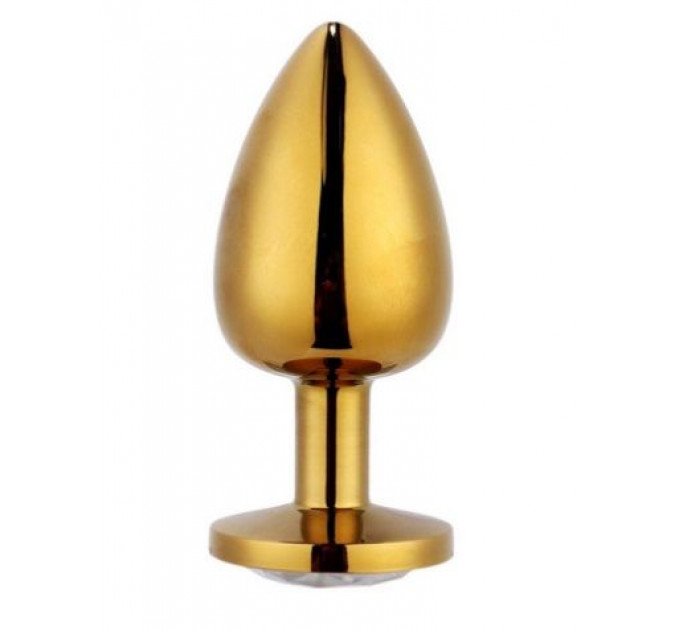 Анальная пробка Gold Metal Heart Pink, S