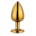 Анальная пробка Gold Metal Heart Pink, S