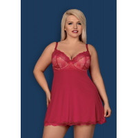 Бебидолл Obsessive Rosalyne babydoll & thong red L/XL