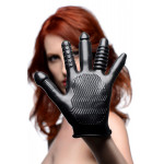 Текстурована рукавичка для стимуляції Master Series, чорна, One Size
