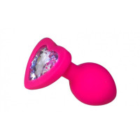Анальная Pink Silicone Heart White, M