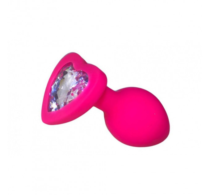 Анальна пробка Pink Silicone Heart White, M