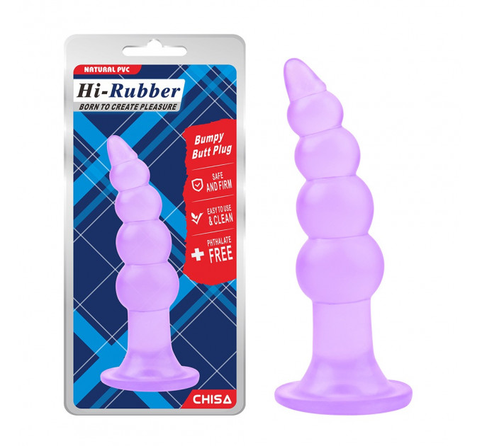 Анальная пробка елочка Chisa Hi-Rubber, фиолетовый
