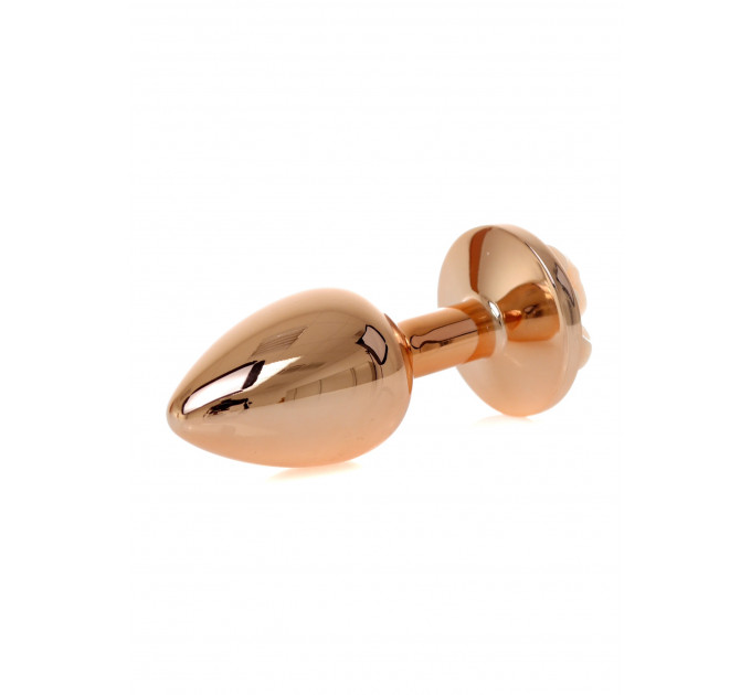 Анальная пробка с оранжевой розочкой Plug-Jewellery Red Gold PLUG ROSE- Peach