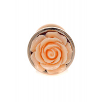 Анальна пробка з помаранчевою трояндочкою Plug-Jewellery Red Gold PLUG ROSE-Peach