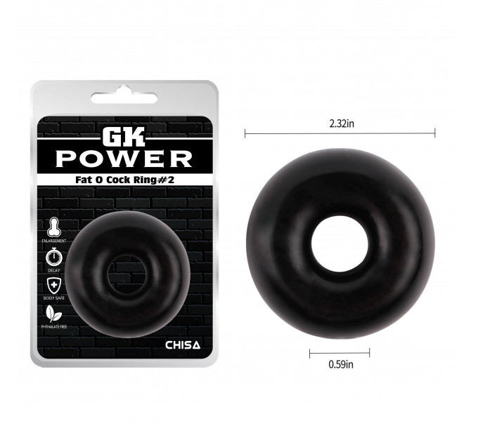 Эрекционное кольцо Chisa GK Power Fat O Cock Ring # 2, черное