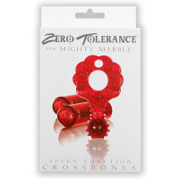 Эррекционное кольцо с двумя вибропулями Zero Tolerance The Mighty Marble красное, 8 см