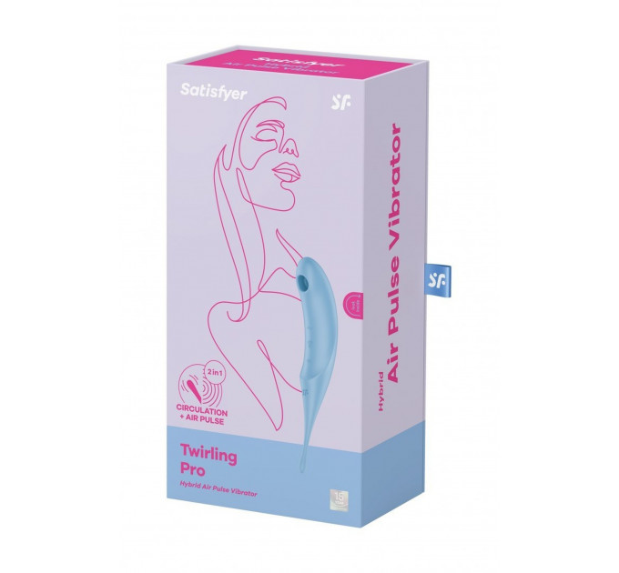 Гібридний вакуумний вібратор із точковою стимуляцією Satisfyer Twirling Pro, блакитний