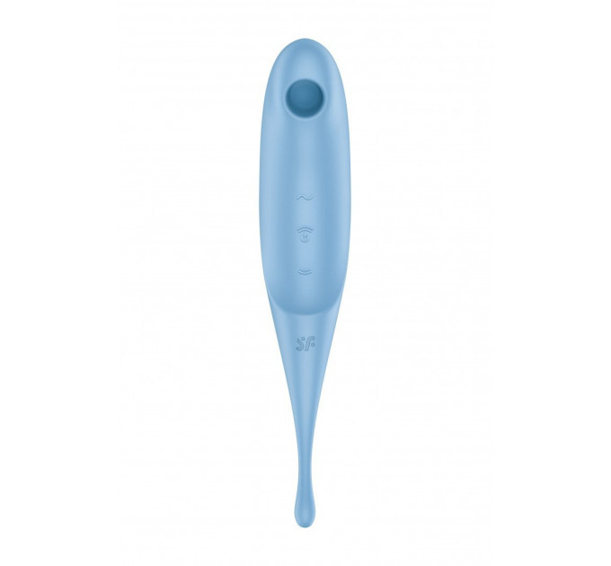 Гібридний вакуумний вібратор із точковою стимуляцією Satisfyer Twirling Pro, блакитний