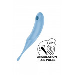 Гібридний вакуумний вібратор із точковою стимуляцією Satisfyer Twirling Pro, блакитний