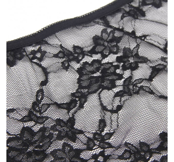 Комплект білизни з рукавичками Star Night мереживний, чорний, XS-S