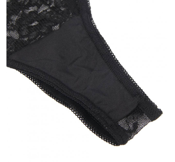 Комплект білизни з рукавичками Star Night мереживний, чорний, XS-S