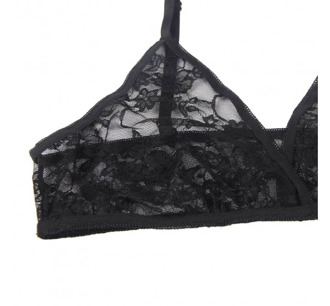 Комплект білизни з рукавичками Star Night мереживний, чорний, XS-S