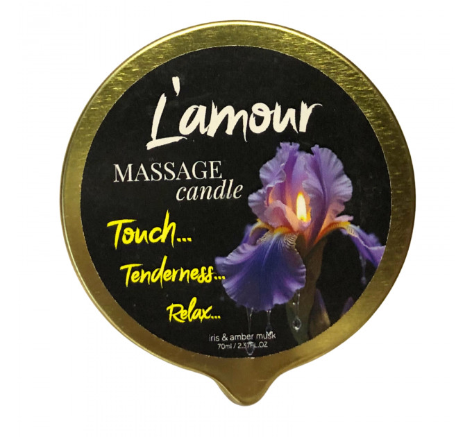 Массажная свеча L'amour Iris Amber Milk золотая, 70 мл