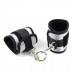 Набір з кляпа з червоною кулькою та наручників Roоmfun Ball Gag and Wrist Restraint Set, чорний
