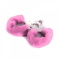 Наручники металеві Roomfun з товстим рожевим хутром FURRY CuffS