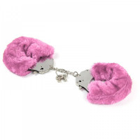 Наручники металеві Roomfun з товстим рожевим хутром FURRY CuffS