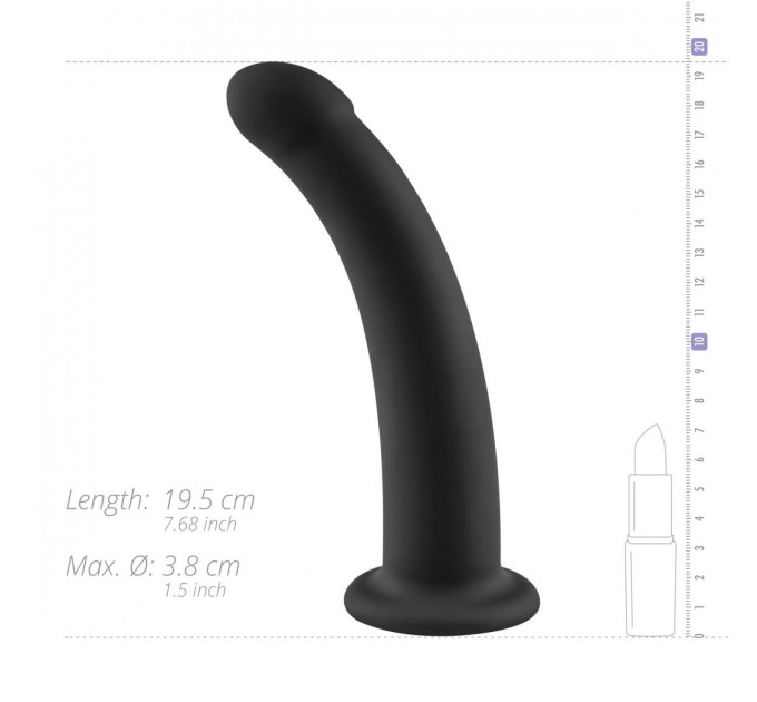 Насадка для страпона нереалистичная черная NP-11-BLK No-Parts Parker, 19.5 см