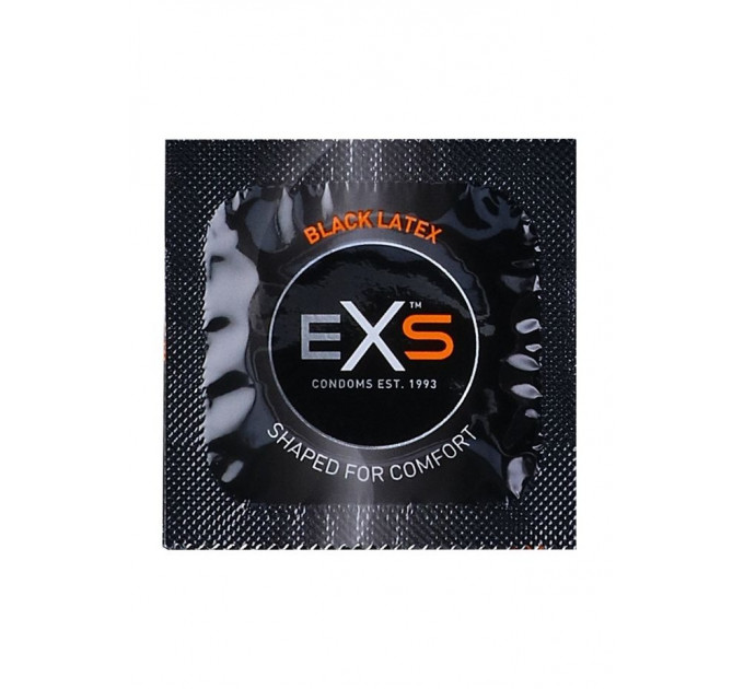 Презервативы анатомические черные Exs BLACK Latex веганские (цена за 5 шт.)