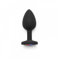 Пробка з райдужним каменем силікон чорний Toy Joy Rainbow Booty Jewel Small