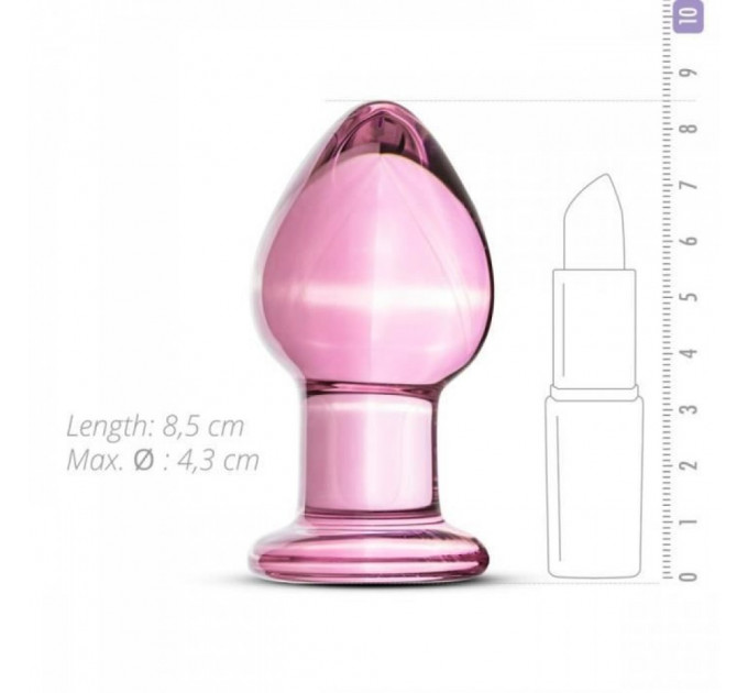 Пробка стекло розовая Gildo Pink Glass Buttplug No. 26