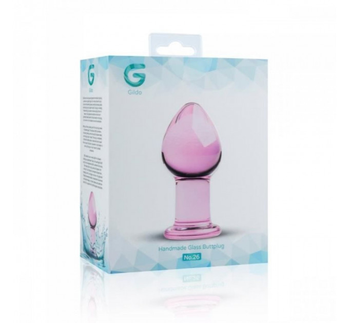 Пробка стекло розовая Gildo Pink Glass Buttplug No. 26