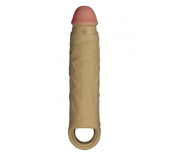 Реалистичная вибронасадка Shaft Vibrating Sheath Size 2 Oak с пультом, 22.3 см
