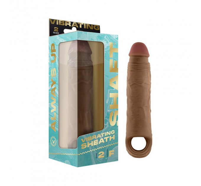Реалистичная вибронасадка Shaft Vibrating Sheath Size 2 Oak с пультом, 22.3 см