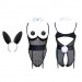 Сексуальный костюм зайки UPKO Bunny Girl Bodysuit с открытой грудью, черный, М