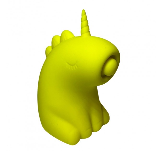 Стимулятор клитора с пульсацией UNIVIBE Единорог, 5 режимов, жёлтый