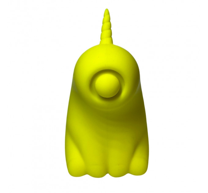 Стимулятор клитора с пульсацией UNIVIBE Единорог, 5 режимов, жёлтый