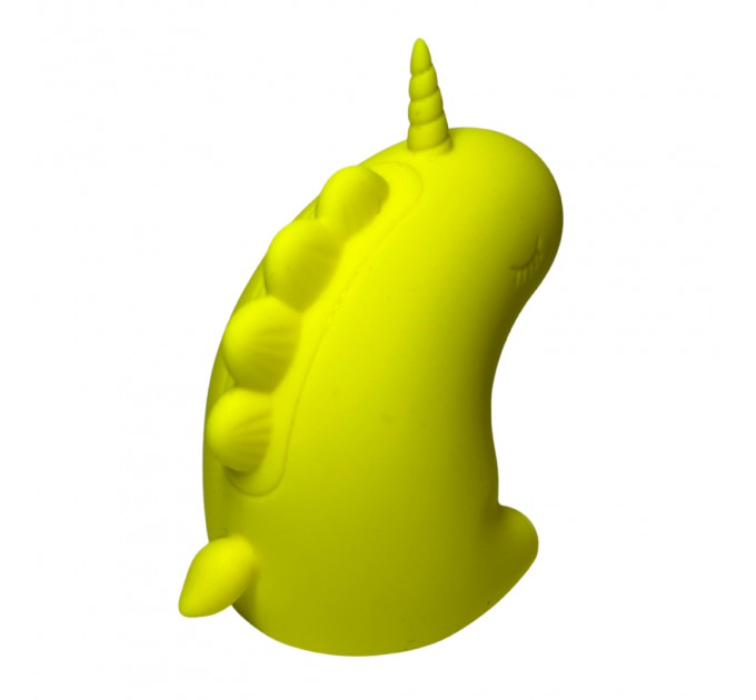 Стимулятор клитора с пульсацией UNIVIBE Единорог, 5 режимов, жёлтый