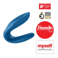 Вибромассажер для двоих Satisfyer Partner Whale Couple, синий