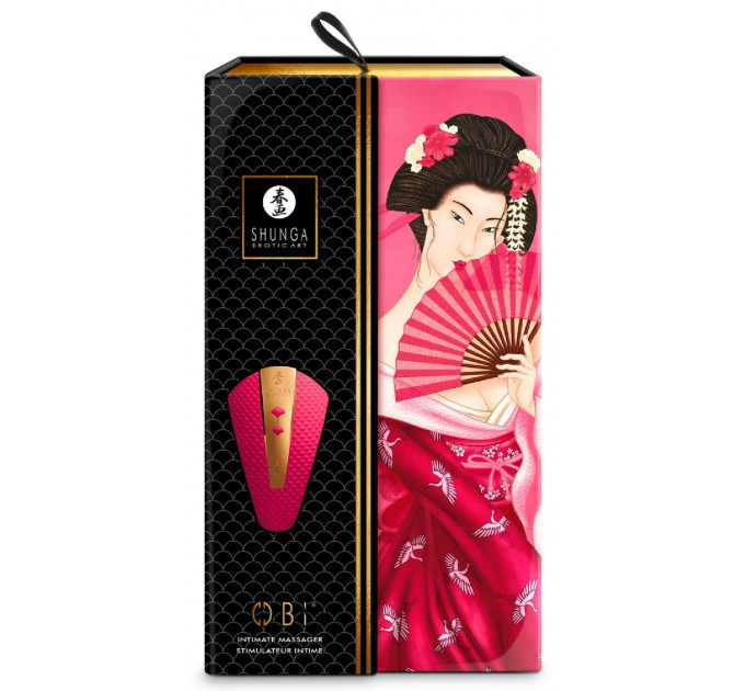 Вибратор для клитора Shunga Obi малиновый, 11.5 см x 7 см